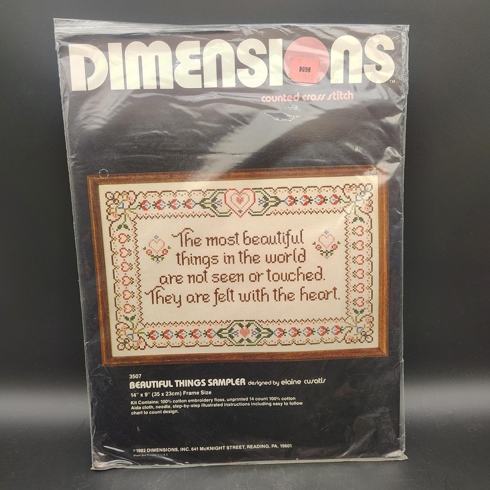Vintage Dimensions Beautiful Things Sampler Cross Stitch Kit 3507 Unisex Boho